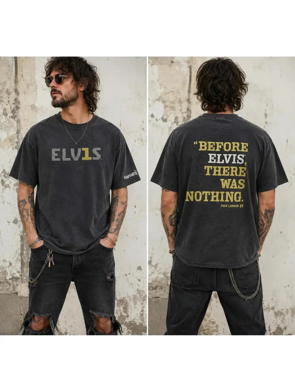 Vintage 2000 Before There Was Elvis There Was Nothing Double Sides Harrahs XL - Picture 1 of 7